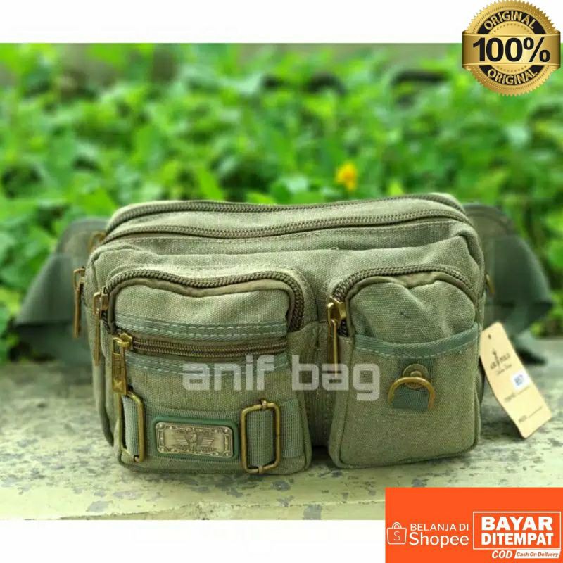 MENS WAIST BAG/MENS SLING BAG/TWO-FUNCTION CANVAS AIR POLO BAG