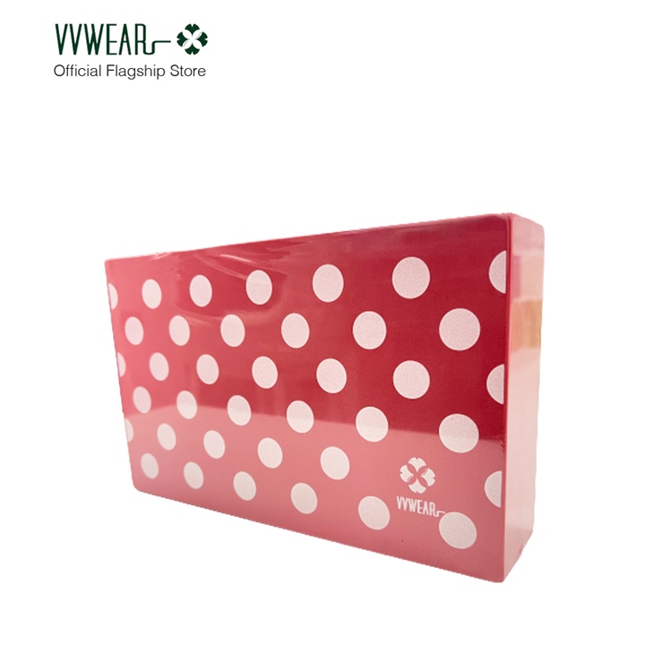 VVwear วีวีแวร์ บล็อคโยคะ พิลาทิส ลาย Dot Earth Red ความหนา 2 เลเยอร์