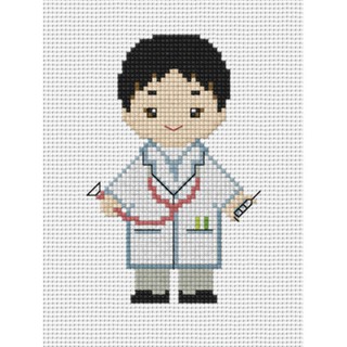 หมอน้อย (J-11C) ชุดปักครอสติช ภิญญ์ ,Cross Stitch Kit Pinn (Pre Order)