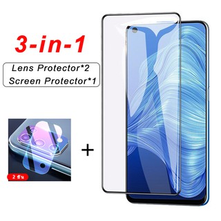 ( 3 - In - 1 ) ฟิล์มกระจกนิรภัยกันรอยหน้าจอ Hd สําหรับ Realme X7 7 6 6i 5 5i 3 3 Pro Realme7 5G