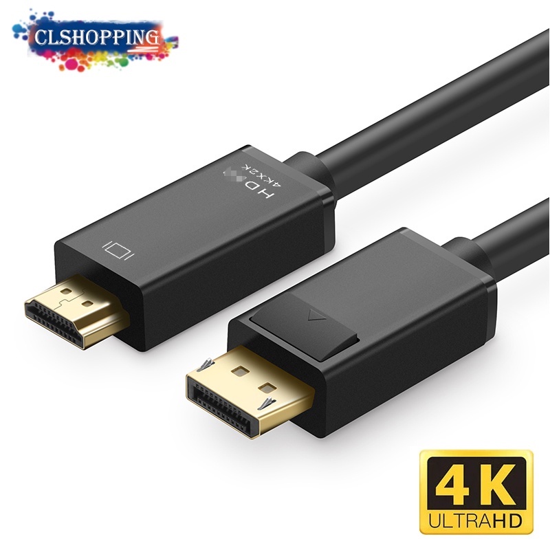 4K Displayport to HD-MI Adapter Cable DP Male to Male Converter Video Audio Cable for HDTV Projector