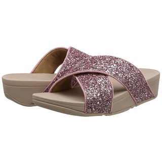 Fitflop Womens Lulu Glitter Slide สี Pink Rose