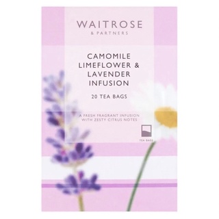 Waitrose camomile limeflower &amp; lavender 20 teabags ชากลิ่นคาโมมายล์ และ ลาเวนเดอร์จากอังกฤษ ชาอังกฤษ