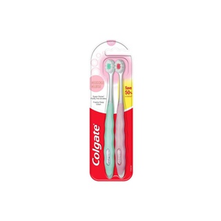 คอลเกต คุชชั่น คลีน ขนแปรงนุ่มแน่นพิเศษ แพ็ค 2 ด้าม คละสี (แปรงสีฟัน) Colgate Cushion Clean Twin Pack Toothbrush