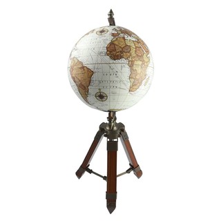 ของตกแต่งลูกโลก HOME LIVING STYLE WOODEN GLOBE 23 X 20 X 20 ซม. สีขาว วัสดุผลิตจากไม้และอะลูมิเนียมแข็งทนทานต่อการใช้งาน