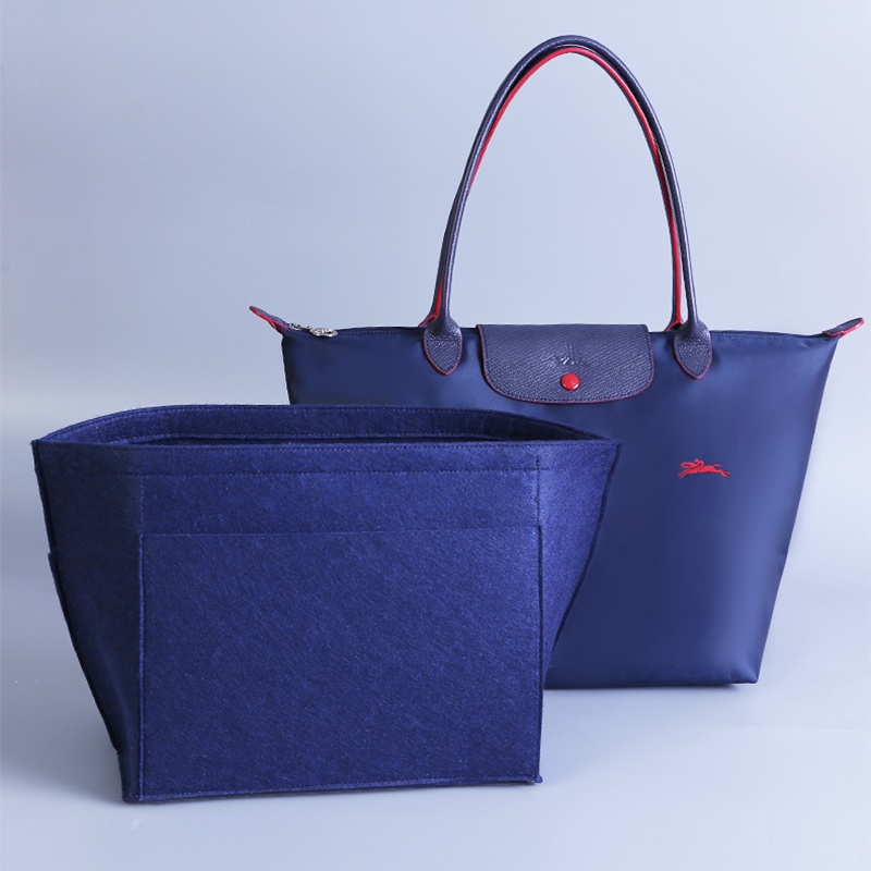 LONGCHAMP กระเป๋าถือ กระเป๋าเครื่องสําอาง ผ้าสักหลาด แบบพกพา สําหรับเดินทาง