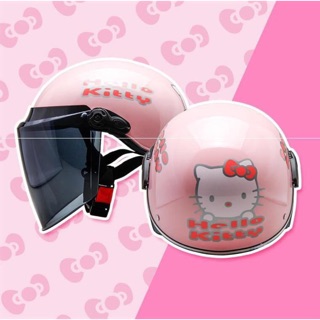 พร้อมส่ง‼️🚴‍♀️หมวกนิรภัยลายการ์ตูนคิตตี้ สำหรับเด็กโต🚴‍♀️