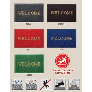 WSP พรมดักฝุ่น Welcome พรมเช็ดเท้า พรมกันลื่น พรมปูพื้น ขนาด 60x90cm. รุ่น BMX-204 (มีหลายสีให้เลือก)