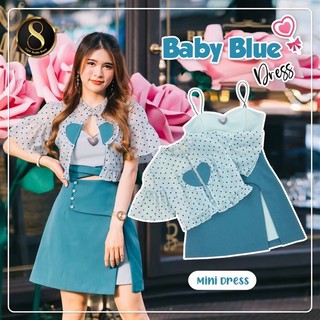 💎พร้อมส่ง💎8studio💕เดรสสีเขียว baby blue dress