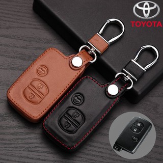 ซองหนังแท้ ใส่กุญแจรีโมทรถยนต์ Toyota Prius,Camry Keyless รุ่น 3 ปุ่มกด