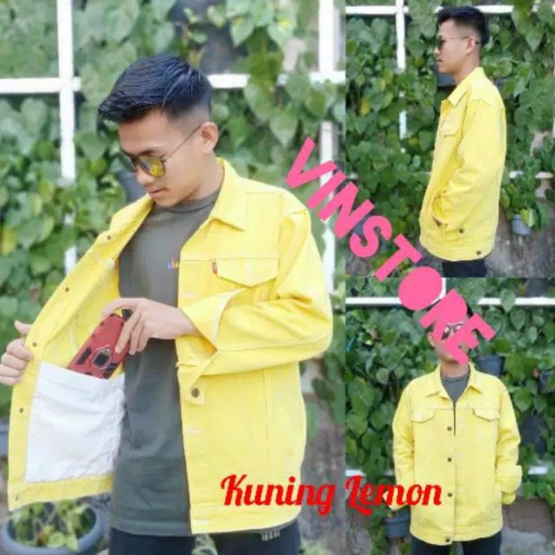 Denim JEANS JACKET OVERSIZE TURMERIC สีเหลืองผู้ชาย/ผู้หญิง