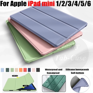 เคสแท็บเล็ต หนัง PU ซิลิโคนนิ่ม ฝาพับ พร้อมขาตั้ง สําหรับ Apple iPad mini 1 2 3 4 5 6 7.9 8.3 นิ้ว mini6 mini5 mini3