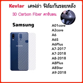 ฟิล์มหลัง เคฟล่า Kevlar For Samsung A01core A2core A6 A6S A6Plus A7-2017 A7-2018 A8-2018 A8Plus A8Star A9-2018 Carbon