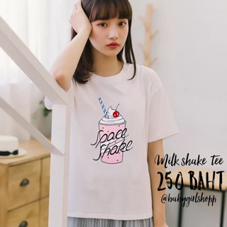 เสื้อยืด มิลค์เชค งานเกาหลีพร้อมส่ง