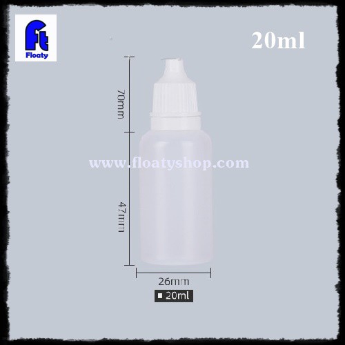 20ml ขวดขาวขุ่น ขวดบีบหยด ใส่ของเหลว น้ำยา น้ำมัน