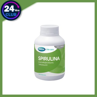 $$Mega We Care Spirulina 500mg สาหร่ายสไปรูลิน่า 100เม็ดสาหร่ายสไปรูลิน่าเป็นอาหารสมอง ช่วยให้ความจำดีขึ้น ลดโคเลสเตอรอล