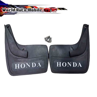 แผ่นยางบังโคลน บังโคลน ใส่ได้ทั้งหน้า และหลัง รถยนต์ รถ Ecocar เขียน Honda 1 ชุด 2 ชิ้น พร้อมชุดน็อต รุ่นทั้วไป ยางหลังเ