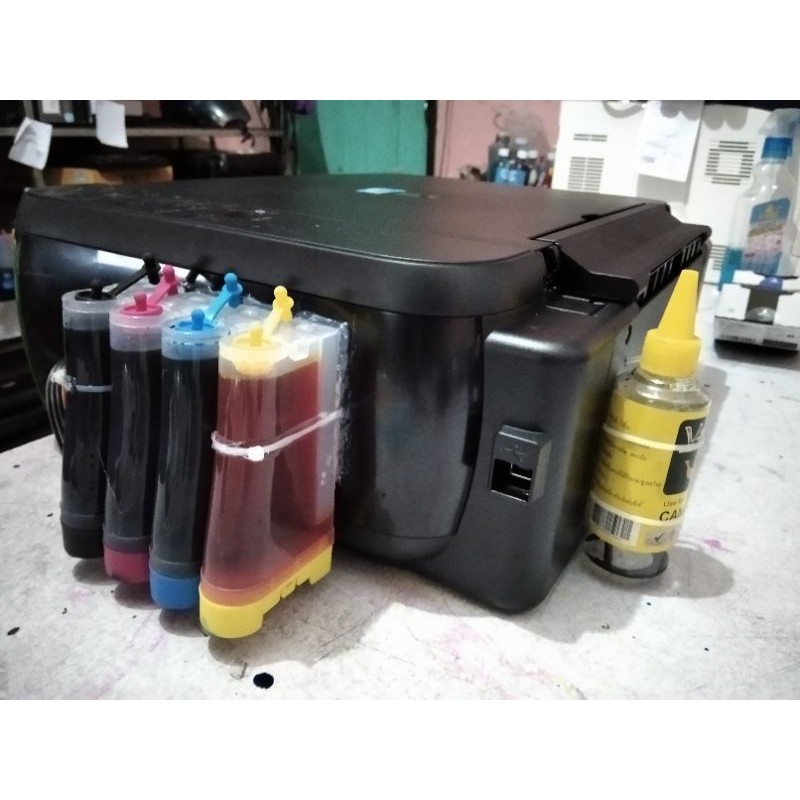 CANON MP287 เครื่องมือสอง เครื่องสวย หัวพิมพ์ใหม่แท้ ดำและสี พร้อมติดตั้งแทงค์หมึกใหม่