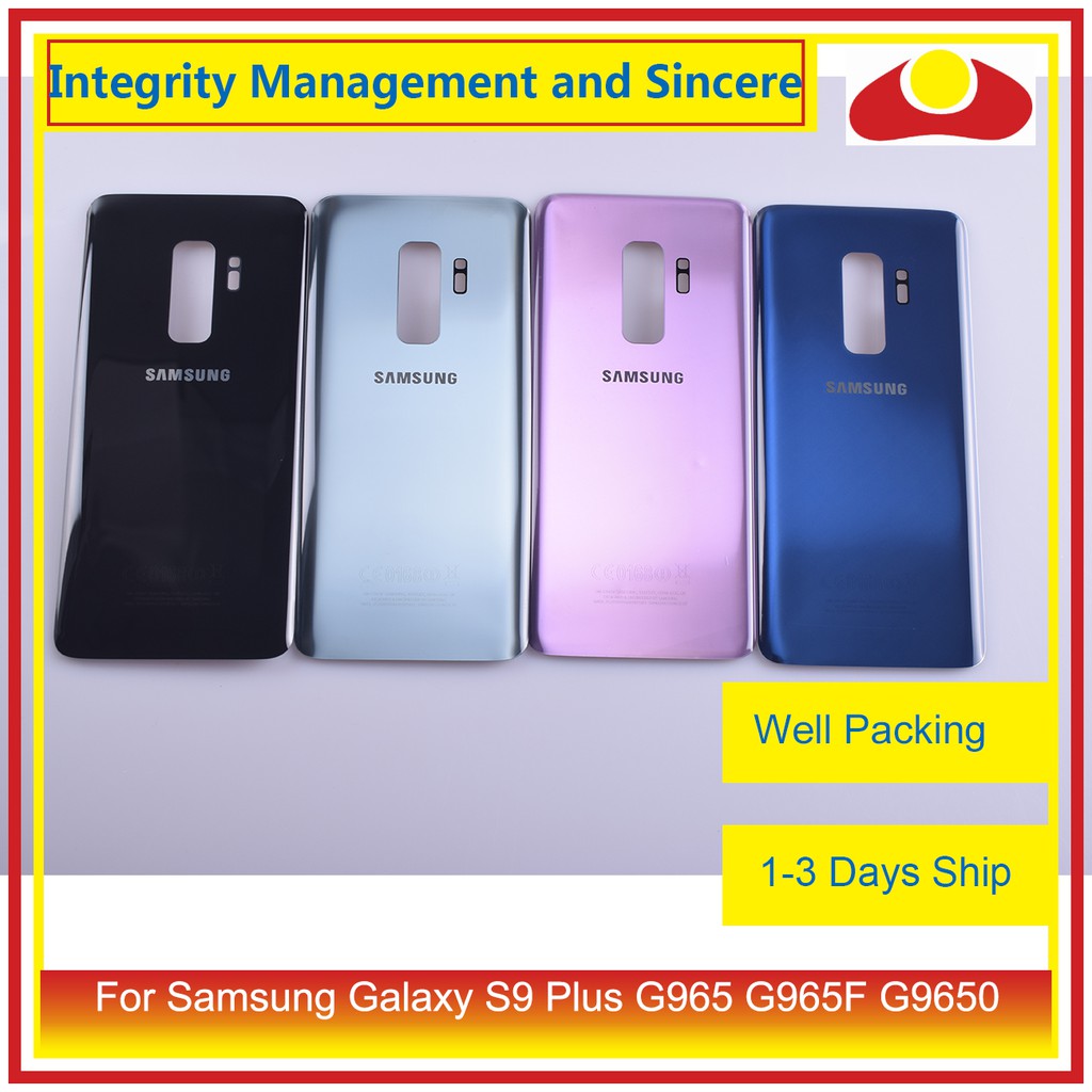 สําหรับ Samsung Galaxy S9 Plus G965 G965F G9650 SM-G965F แบตเตอรี่ด้านหลังกระจกฝาครอบกรณี