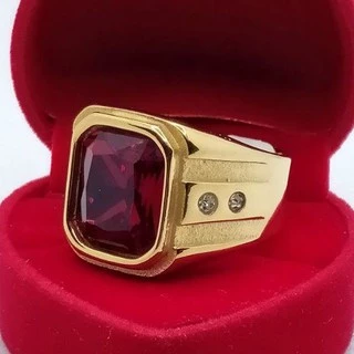 แหวนสแตนเลสยิงเลเซอร์แท้100% ตี18k มืพลอยใหเลือก 4 สี