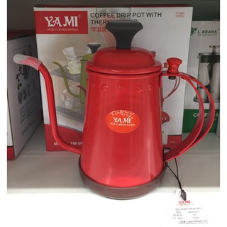 เหยือกดริปกาแฟ สีแดง ขนาด 700 CC. YAMI DRIP KETLE WITH THERMOMETER