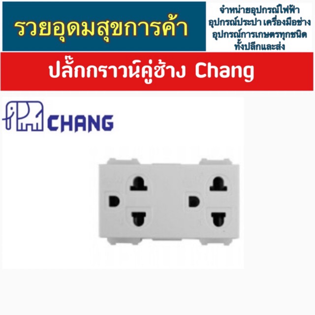 ปลั๊กกราวน์คู่ฝัง chang PCH 904 ช้าง