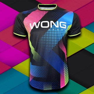 เสื้อวิ่ง เสื้อออกกำลังกาย Running jersey  WONGSPORT #RU0007 พิมพ์ลาย ไซส์XS-5XL