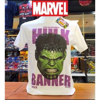 เสื้อยืดMarvel_ลิขสิทธิ์แท้ลายHulkสีขาว(mvx-040)