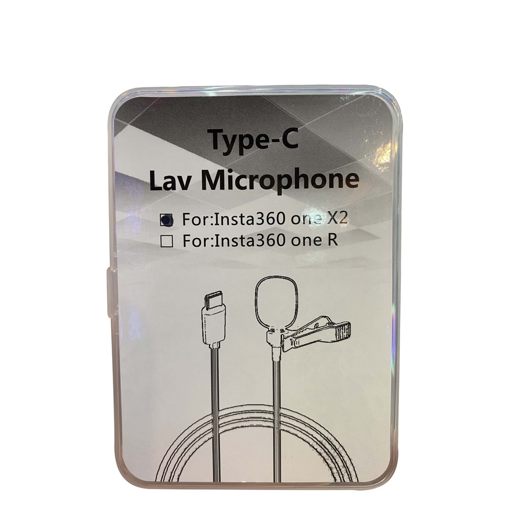 Lavalier Clip Microphone for Insta360 ONE X2, ONE R Camera Mini Type-C Microphone Cable