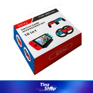 iPlay Nintendo Switch Game Accessories Set 10 in 1  อุปกรณ์เสริม สำหรับเครื่องเกม นินเทนโดสวิทซ์ 10 in1 ใช้ได้กับทุกรุ่น