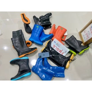รองเท้าบู๊ทสั้น 7นิ้ว Arrow Star A555 #1ในไทย นิ่ม พื้นสี Rubber Shorty Boots บูทตลาดสด A-555