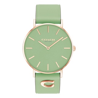 COACH Perry รุ่น CO14503921 นาฬิกาข้อมือผู้หญิง สายหนัง สีเขียว หน้าปัด 36 มม.