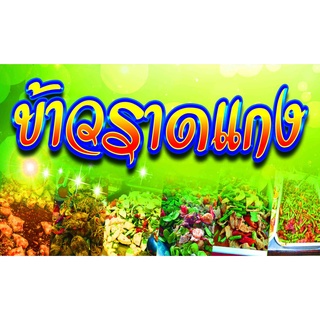 ป้ายไวนิล ข้าวราดแกง ตอกตาไก่ 4 มุม หนา 360 แกรม ทนทานต่อแดด ลมฝน ช่วยเพิ่มยอดขาย