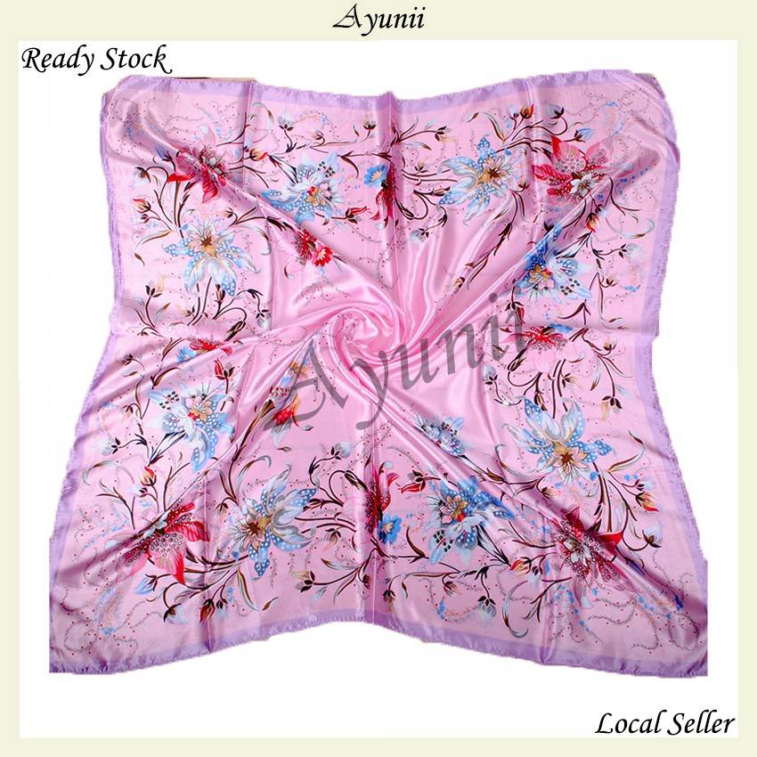 Ayunii Tudung Hijab Bawal Satin Scarf 90cm x 90cm (P128, P129, P134, P135)