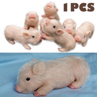 6in Full Silicone Piglet BPA-Free Soft Silicone Pig Doll Cute Lifelike Reborn Baby Piglet Interesting Pig Toy /