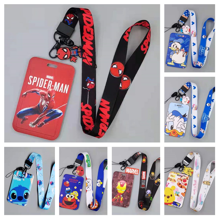 Marvel Spiderman Chip n Dale Melody Bear Pikachu Pokémon Card Holder Identification Card Holder ID H