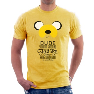 [COD]เสื้อยืด พิมพ์ลาย Dude Adventure Time Jake The Dog Finn สีเหลืองS-5XL