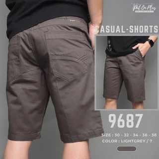 ⚡GW⚡9687กางเกงขาสั้น ผู้ชาย ผ้าคออตต้อน สีพื้น ยาว20-22 นิ้ว ไซส์ 30-38 Goodwin Brand