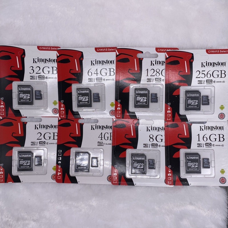 เมมโมรี่การ์ด Kingston Micro SD card Memory Card2GB 4GB 8GB 16GB 32GB 64GB 128GB 256GBกล้อง/ โทรศัพท์มือถือ