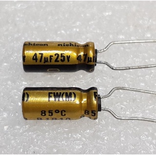 Nichicon FW 47uf 25v capacitor ตัวเก็บประจุ คาปาซิเตอร์