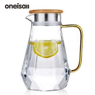 Oneisall เหยือกแก้วน้ําดื่มพร้อมฝาปิดขนาด 1500ml