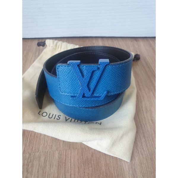 LV belt taiga สีฟ้าสวย 3cm×85(34") แท้100%