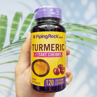 สารสกัดจากขมิ้นชัน Turmeric with Tart Cherry 120 Vegetarian Capsules (Piping Rock®)