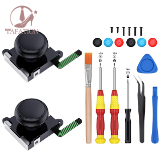 2-Pack 3D Joycon Joystick Replacement,ABLEWE Analog Thumb Stick Joy Con Repair Kit for Nintendo Switch, Include Tri-Wing, Cross Screwdriver, Pry Tools + 6 Thumbstick Caps+1 Brush