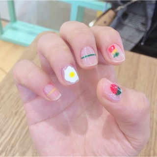 สติ๊กเกอร์ติดเล็บแฟชั่น 14 ชิ้น/เซ็ต Waterprrof Lovely Korea Nail Art สติกเกอร์เล็บ XY001 - 020