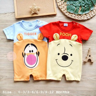 หมีคู่รอมเปอร์ขาสั้นเซ็ต2ตัว ลายน่ารักโดนใจ แรกเกิด-12เดือน พร้อมส่งจ้าา