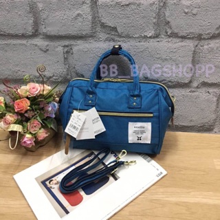 ANELLO POLYESTER CANVAS MINI BOSTON BAG (outlet) สี blue