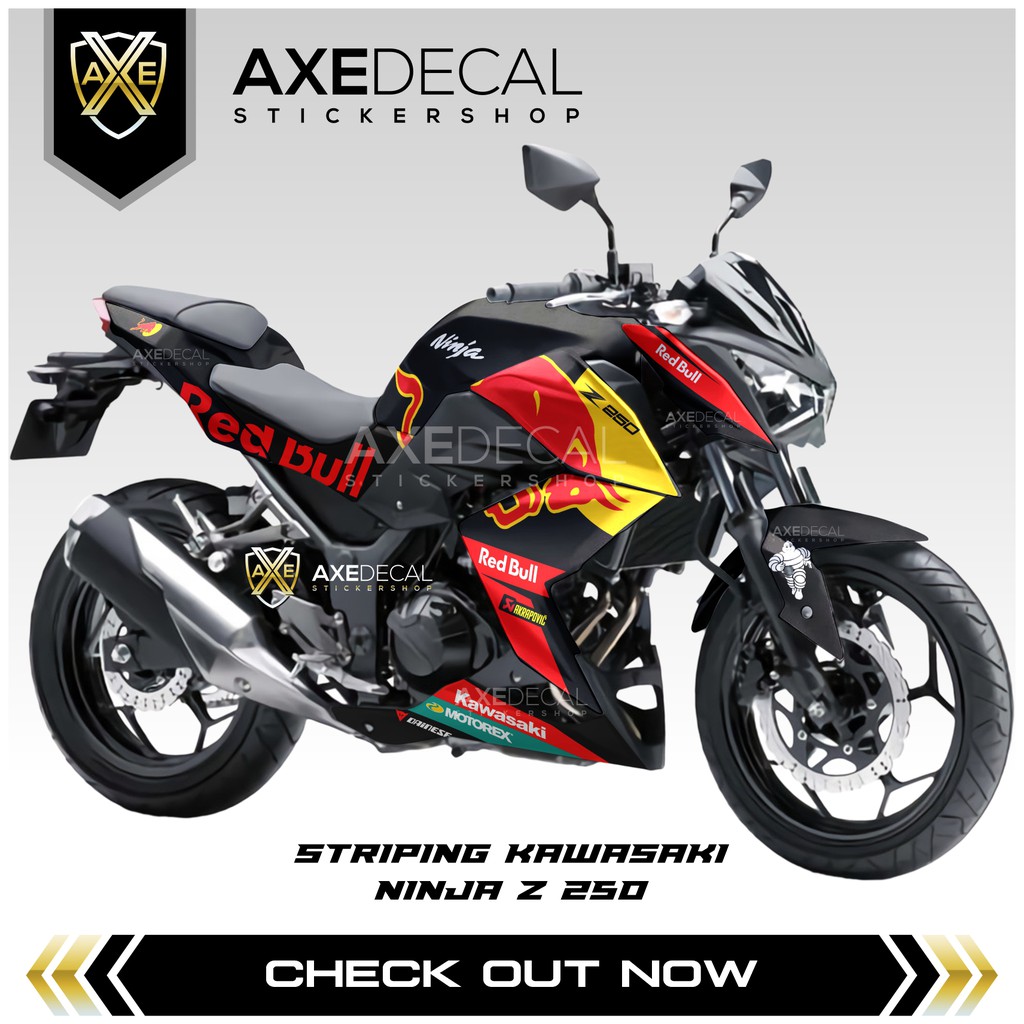 Ninja Z 250 Red Bull Striping / Kawasaki NInja Fi สติ๊กเกอร์ติดมอเตอร์ไซค์ / สติ๊กเกอร์ Ninja Fi Sto