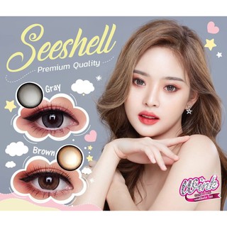 1 คู่ บิ้กอายตาโต สายแบ๋ว ลาย TIKTOK ต้องมี รุ่น Seeshell Gray แบรนด์ Sweety+/Pitchy ขนาด 14.5 สีเทา ค่าสายตาปกติ