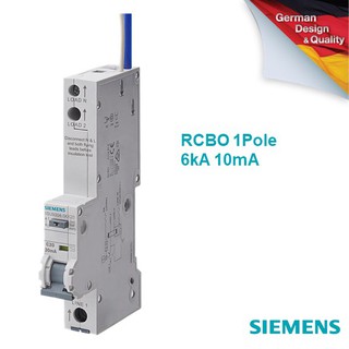 SIEMENS Breaker ซีเมนส์ เบรกเกอร์ RCBO 1P 6kA 10mA กันไฟดูด-ไฟรั่ว-ไฟเกิน-ไฟช็อต